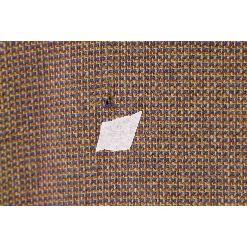 Canali Gold Blue Knit Woven 100% Cashmere Blazer Jacket 48L